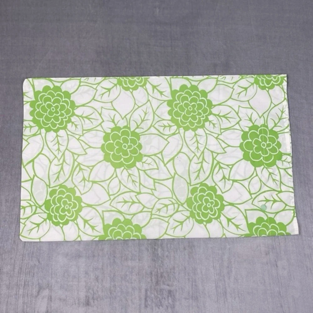Vtg 60s 70s Pillowcase Mod Green Floral No Tags Funky Groovy Psychedelic‎ Boho